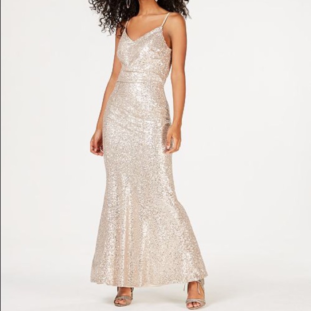 Crystal Doll Gold Sequin Dress